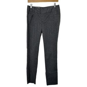 Banana Republic Jackson Fit Slim Ankle Black & Gray Animal Print Pants Sz 2 NEW